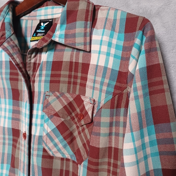 Burton DRYRIDE Men’s Plaid Button Up Shirt Large Moisture Wicking Outdoor Layer - Picture 4 of 13